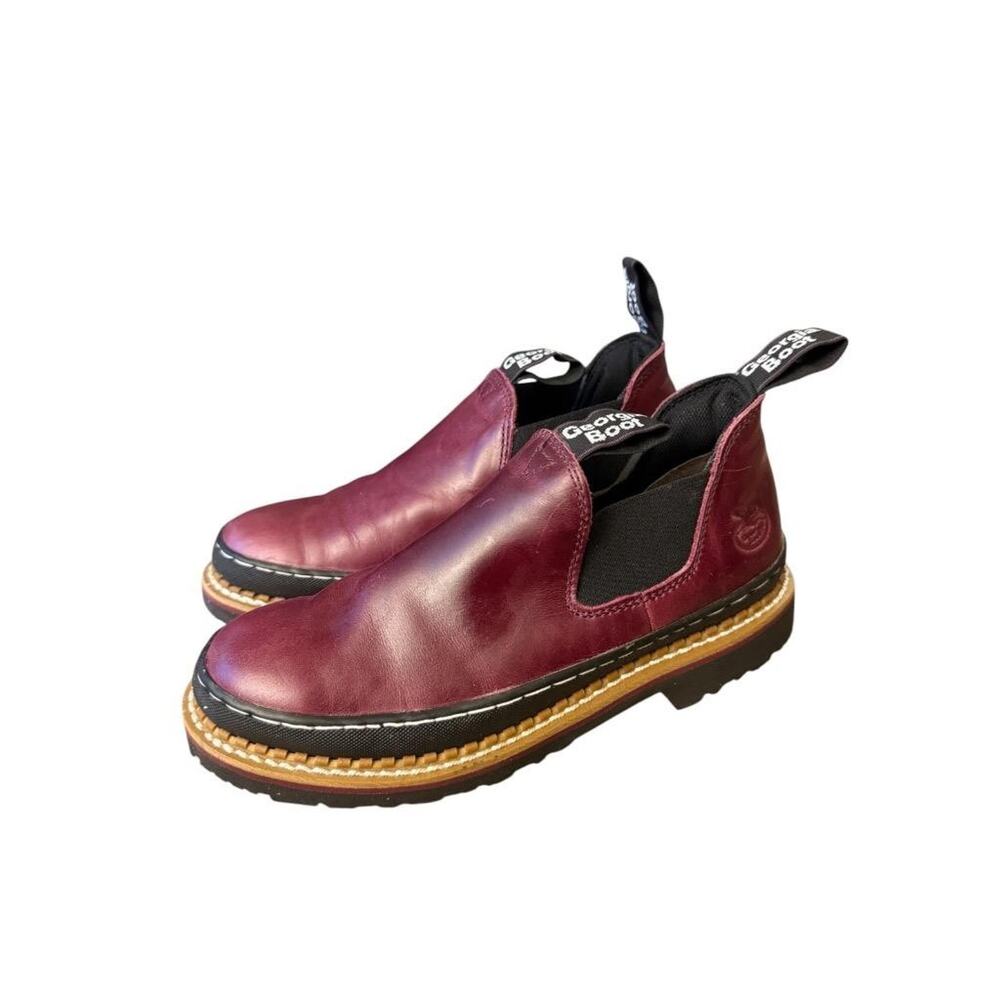 Georgia Giants Romeo Chelsea Boot Maroon Leather Women size 9.5 - Picture 2 of 5